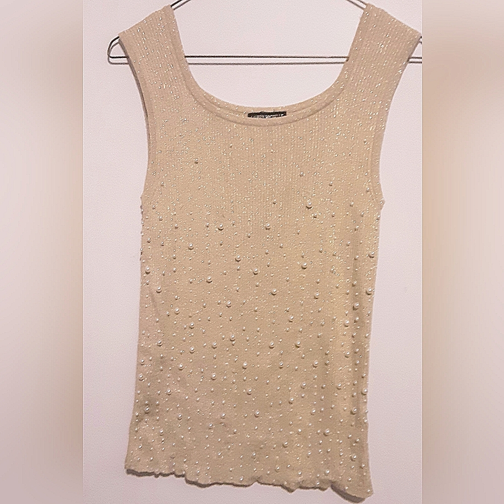 Lauren Michelle sparkly stretch cotton blend tank Top